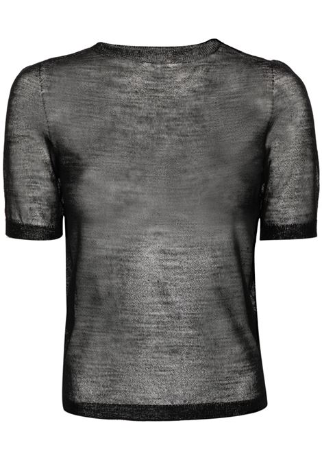 T-shirt semi trasparente in nero Acne Studios - donna